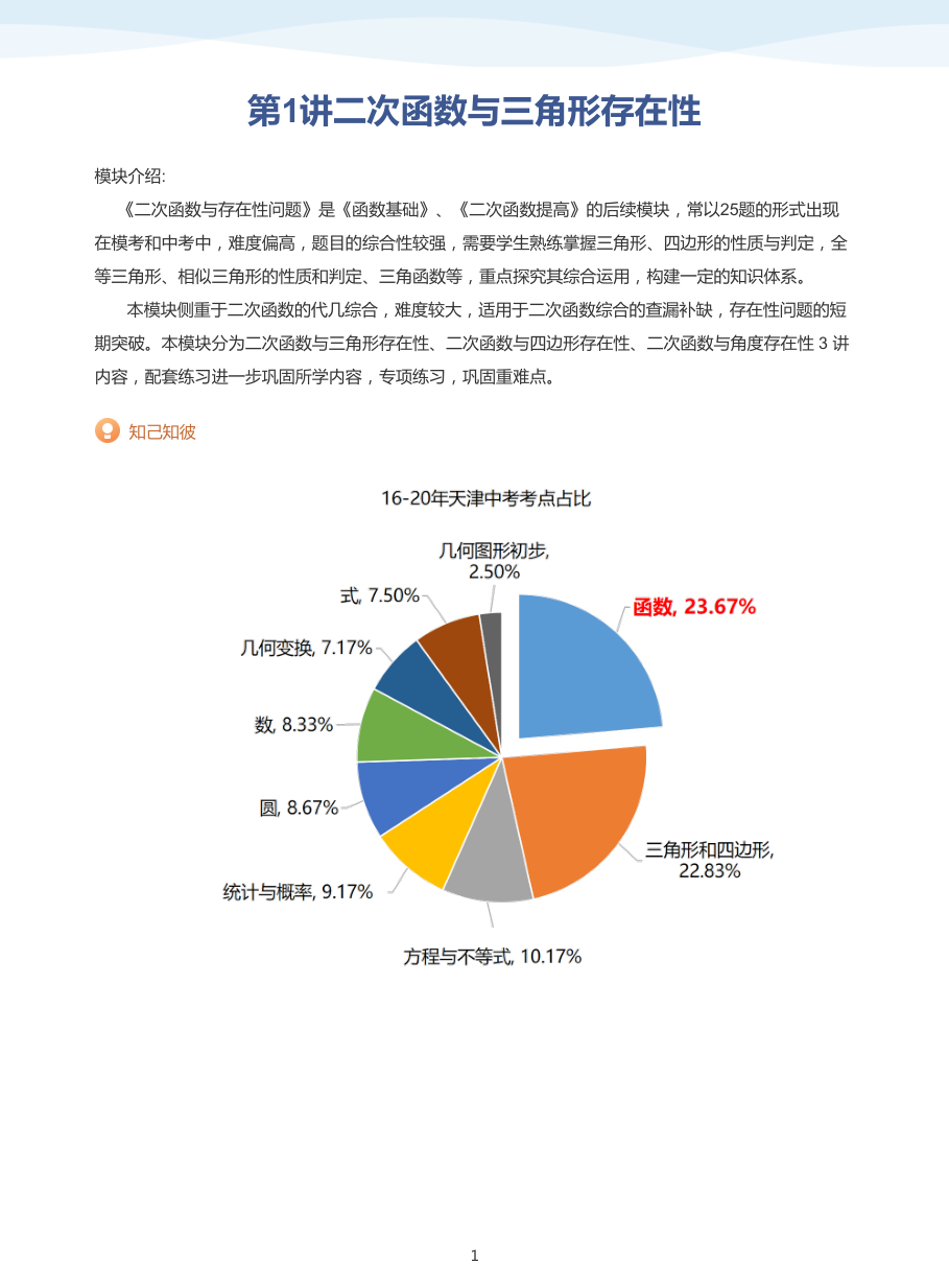 第1讲二次函数与三角形存在性-讲义（教师版）.pdf 第 1 页